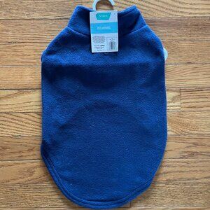 Dog Coat: Navy Blue Fleece Vest, Large